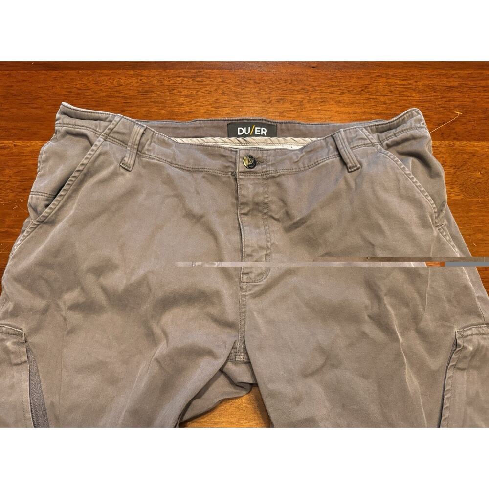 38 X 30 Du/er Live Free Adventure Pants Gray Stretch Snap Cuff Cargo - Picture 6 of 10